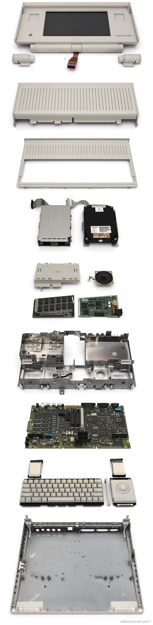 Apple Macintosh Portable - Exploded view