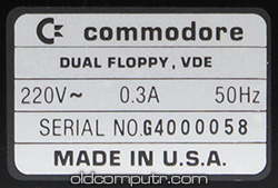 Commodore 4040 - Serial number