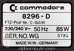 Commodore 8296-D - Serial number