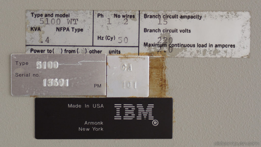 IBM 5100 serial number