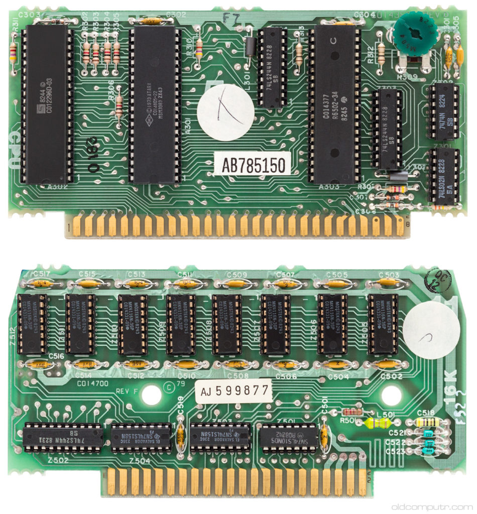 Atari 400 CPU and RAM boards